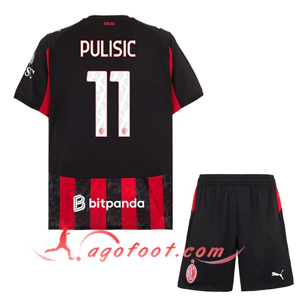 Maillot de Foot Milan AC (PULISIC #11) Enfant 2025/2026 Domicile