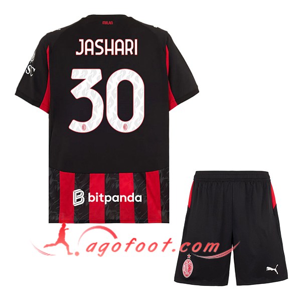 Maillot de Foot Milan AC (JASHARI #30) Enfant 2025/2026 Domicile