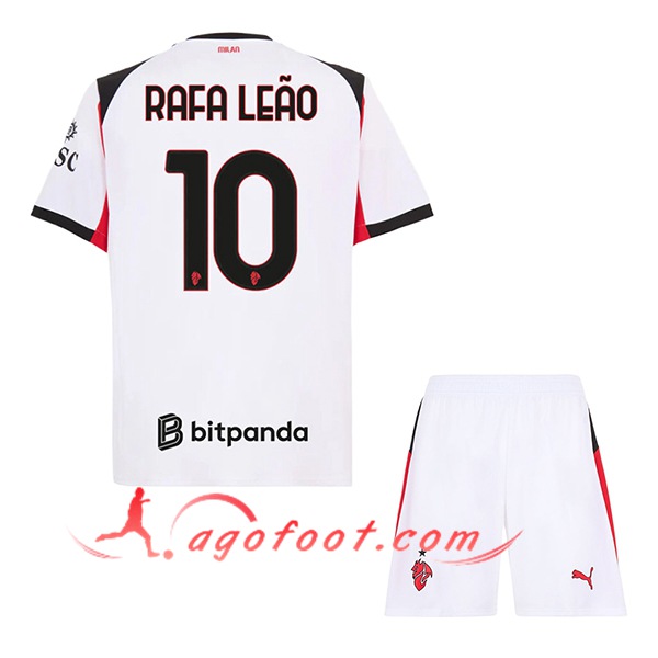 Maillot de Foot Milan AC (RAFAEL LEÃO #10) Enfant 2025/2026 Exterieur