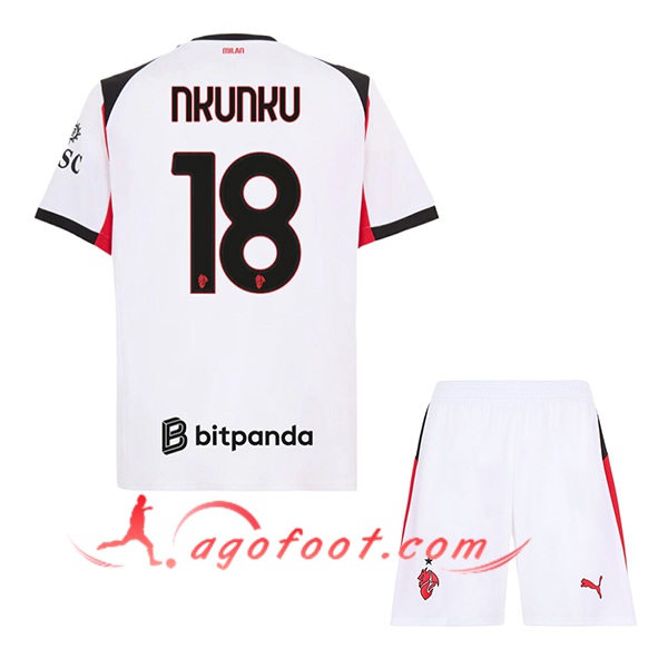 Maillot de Foot Milan AC (NKUNKU #18) Enfant 2025/2026 Exterieur