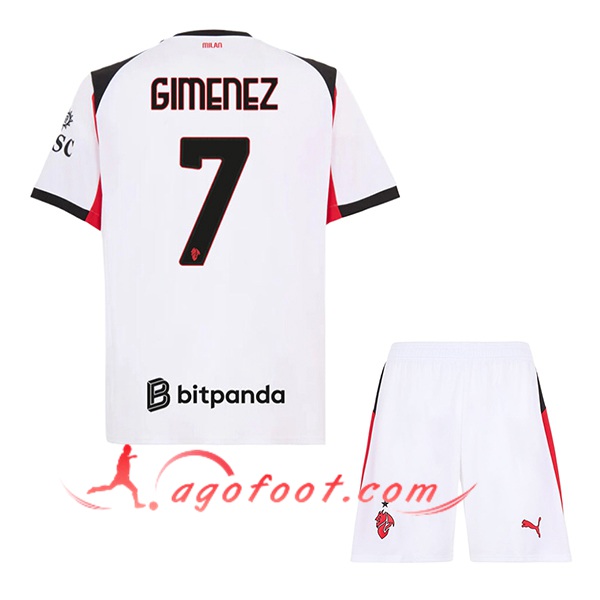 Maillot de Foot Milan AC (GIMENEZ #7) Enfant 2025/2026 Exterieur