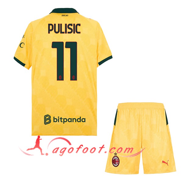 Maillot de Foot Milan AC (PULISIC #11) Enfant 2025/2026 Third
