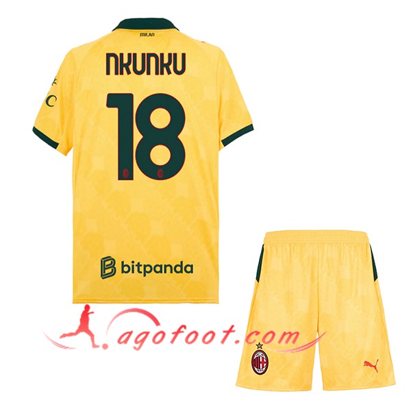 Maillot de Foot Milan AC (NKUNKU #18) Enfant 2025/2026 Third