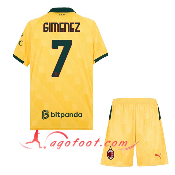 Maillot de Foot Milan AC (GIMENEZ #7) Enfant 2025/2026 Third