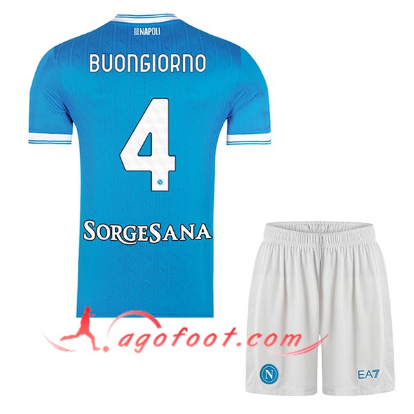 Maillot de Foot SSC Naples (BUONGIORNO #4) Enfant 2025/2026 Domicile