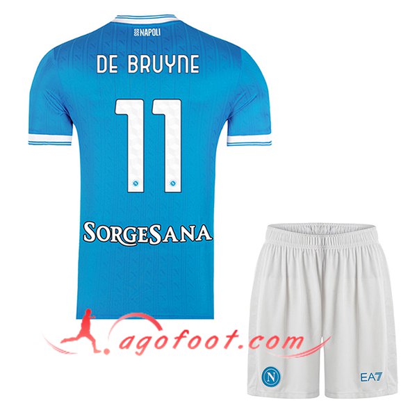 Maillot de Foot SSC Naples (DE BRUYNE #11) Enfant 2025/2026 Domicile