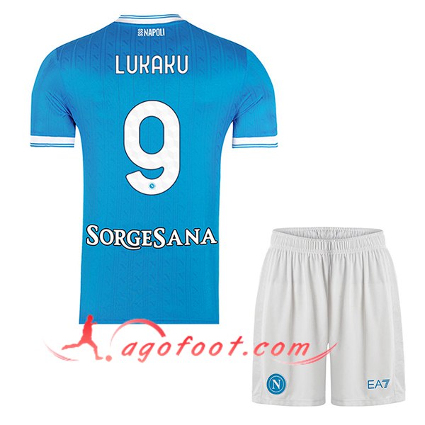 Maillot de Foot SSC Naples (LUKAKU #9) Enfant 2025/2026 Domicile