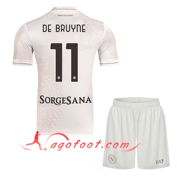 Maillot de Foot SSC Naples (DE BRUYNE #11) Enfant 2025/2026 Exterieur