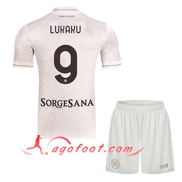 Maillot de Foot SSC Naples (LUKAKU #9) Enfant 2025/2026 Exterieur