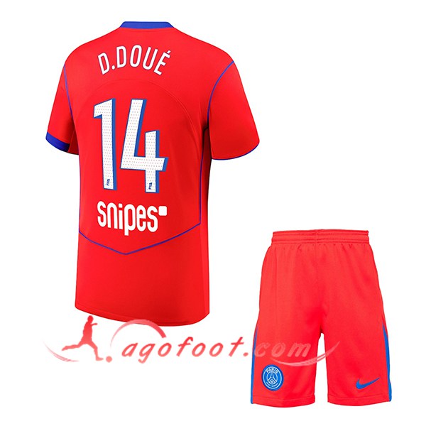 Maillot de Foot PSG (D.DOUÉ #14) Enfant 2025/2026 Third