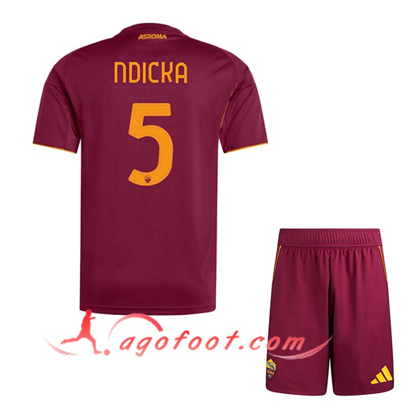 Maillot de Foot As Rome (NDICKA #5) Enfant 2025/2026 Domicile