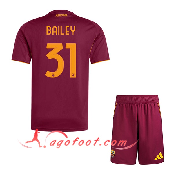 Maillot de Foot As Rome (BAILEY #31) Enfant 2025/2026 Domicile