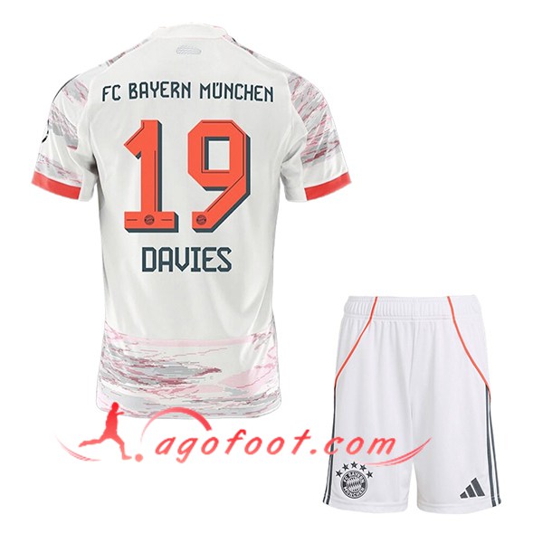 Maillot de Foot Bayern Munich (DAVIES #19) Enfant 2025/2026 Exterieur