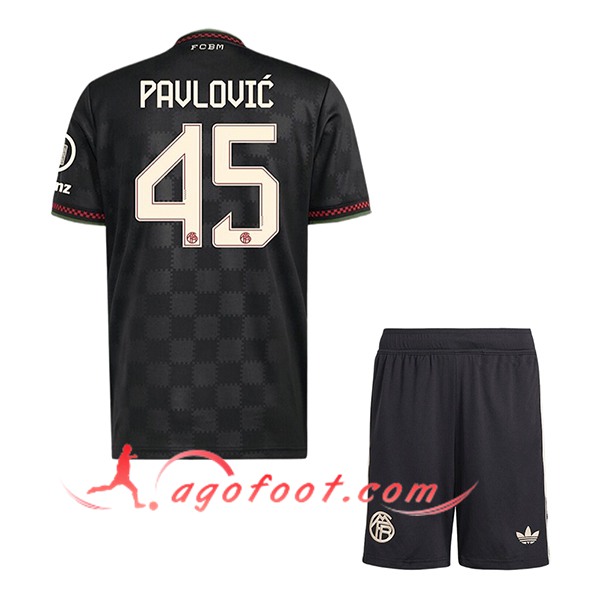 Maillot de Foot Bayern Munich (PAVLOVIC #45) Enfant 2025/2026 Champions League