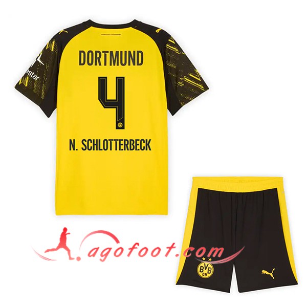 Maillot de Foot Dortmund (N.SCHLOTTERBECK #4) Enfant 2025/2026 Domicile