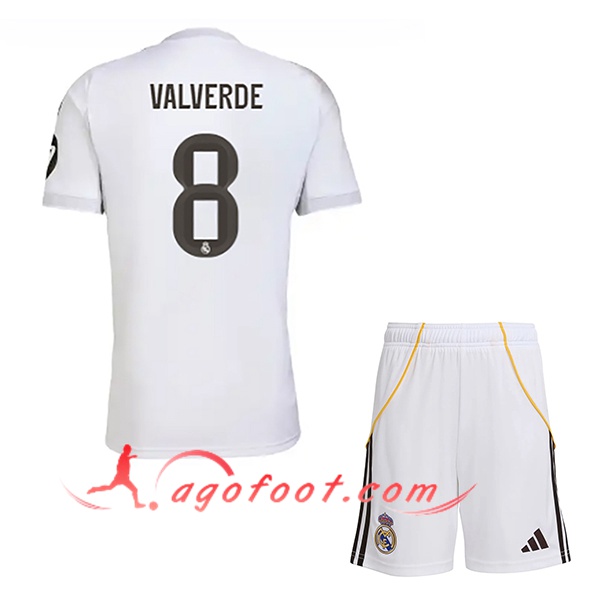 Maillot de Foot Real Madrid (VALVERDE #8) Enfant 2025/2026 Domicile
