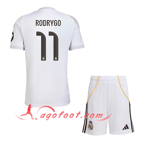 Maillot de Foot Real Madrid (RODRYGO #11) Enfant 2025/2026 Domicile