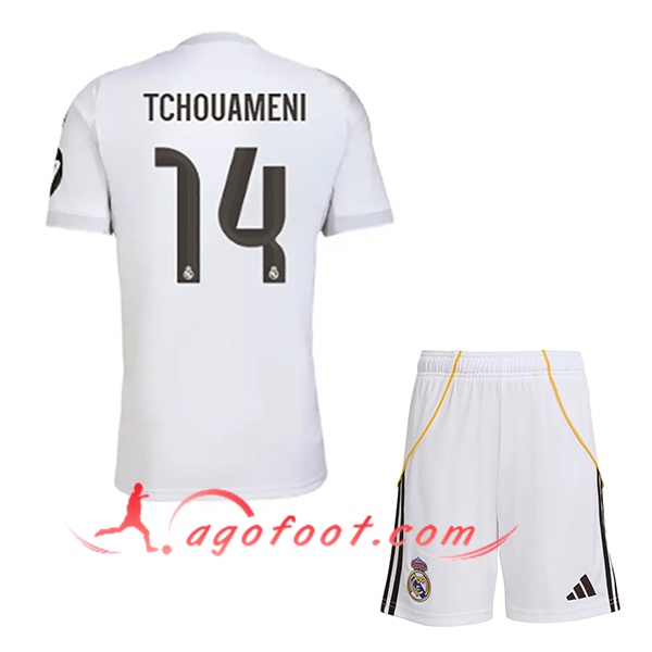 Maillot de Foot Real Madrid (TCHOUAMÉNI #14) Enfant 2025/2026 Domicile