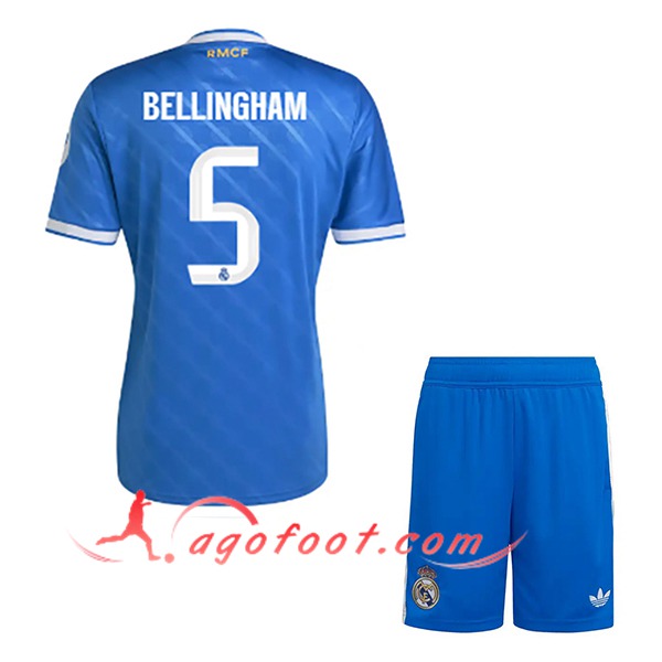 Maillot de Foot Real Madrid (BELLINGHAM #5) Enfant 2025/2026 Third