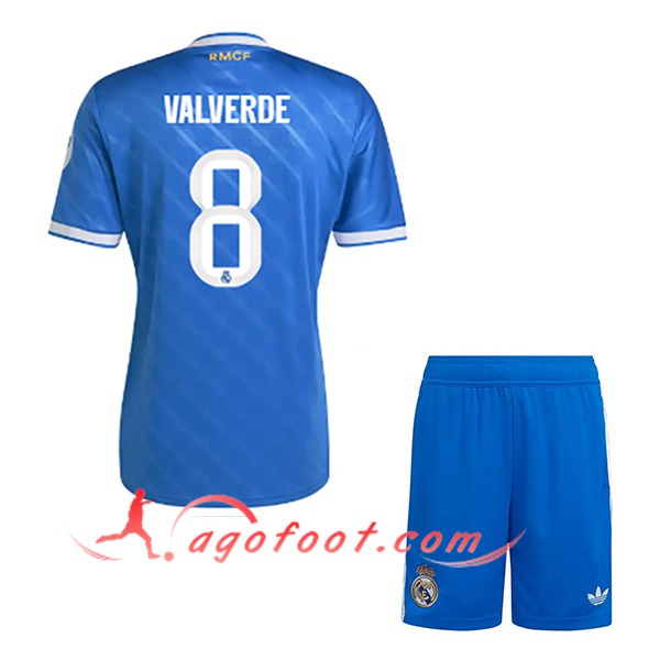 Maillot de Foot Real Madrid (VALVERDE #8) Enfant 2025/2026 Third
