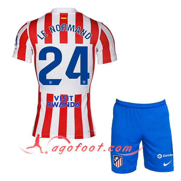 Maillot de Foot Atletico Madrid (LE NORMAND #24) Enfant 2025/2026 Domicile