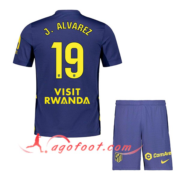 Maillot de Foot Atletico Madrid (J. ALVAREZ #19) Enfant 2025/2026 Exterieur