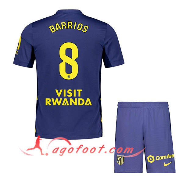 Maillot de Foot Atletico Madrid (BARRIOS #8) Enfant 2025/2026 Exterieur