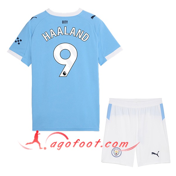 Maillot de Foot Manchester City (HAALAND #9) Enfant 2025/2026 Domicile