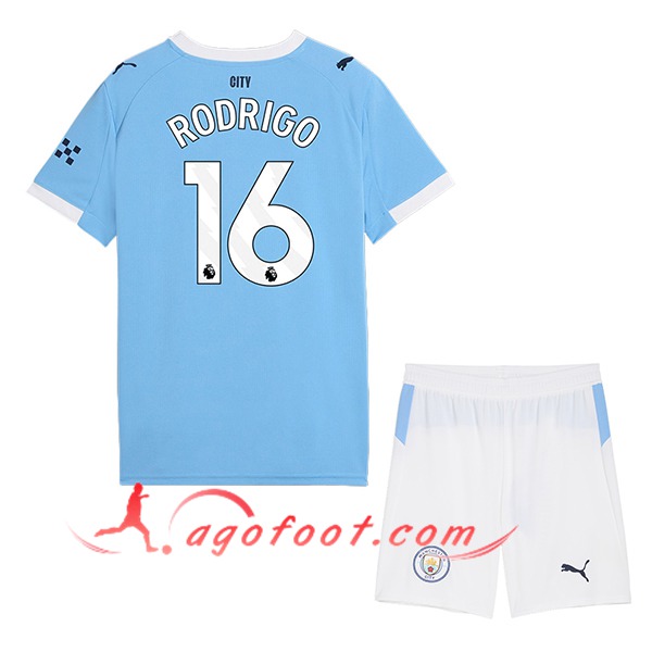 Maillot de Foot Manchester City (RODRIGO #16) Enfant 2025/2026 Domicile