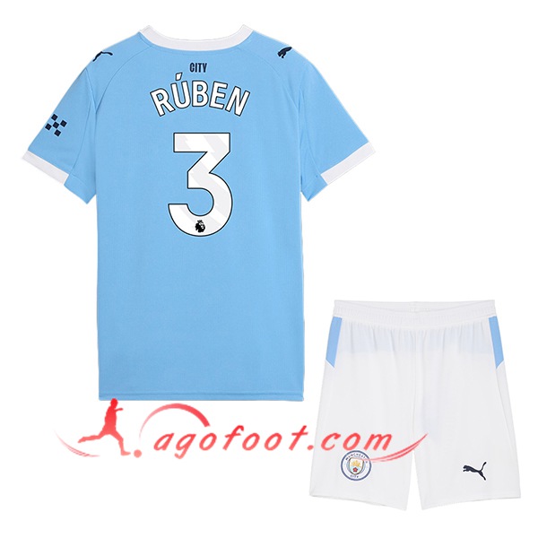 Maillot de Foot Manchester City (RÚBEN #3) Enfant 2025/2026 Domicile