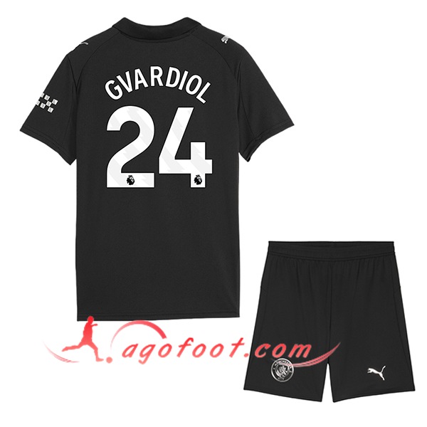 Maillot de Foot Manchester City (GVARDIOL #24) Enfant 2025/2026 Exterieur