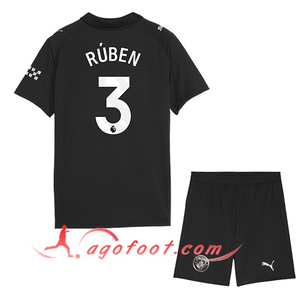 Maillot de Foot Manchester City (RÚBEN #3) Enfant 2025/2026 Exterieur