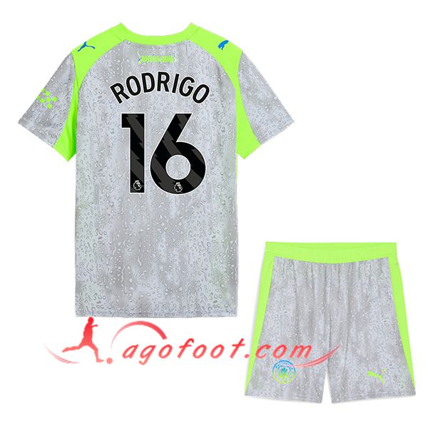 Maillot de Foot Manchester City (RODRIGO #16) Enfant 2025/2026 Third