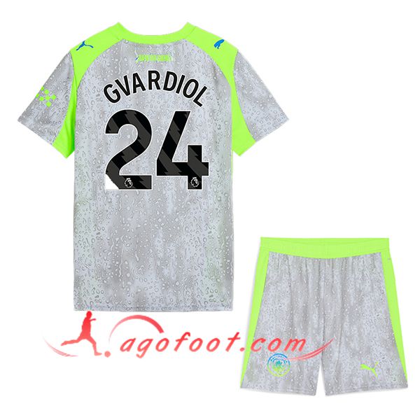 Maillot de Foot Manchester City (GVARDIOL #24) Enfant 2025/2026 Third