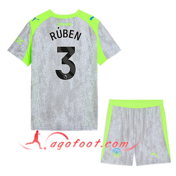 Maillot de Foot Manchester City (RÚBEN #3) Enfant 2025/2026 Third