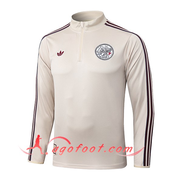 Sweatshirt Training Ajax Beige/Rouge 2025/2026