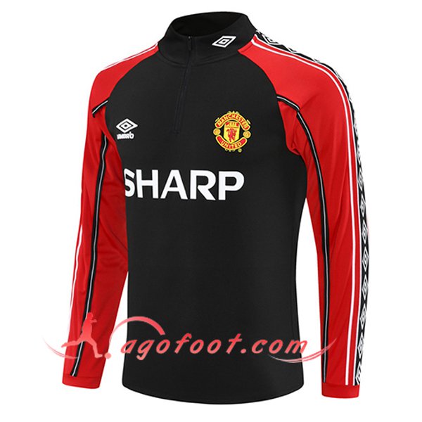 Sweatshirt Training Manchester United Noir/Rouge 2025/2026 -02