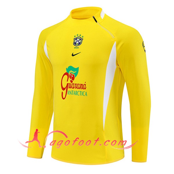 Sweatshirt Training Brésil Jaune/Blanc 2025/2026
