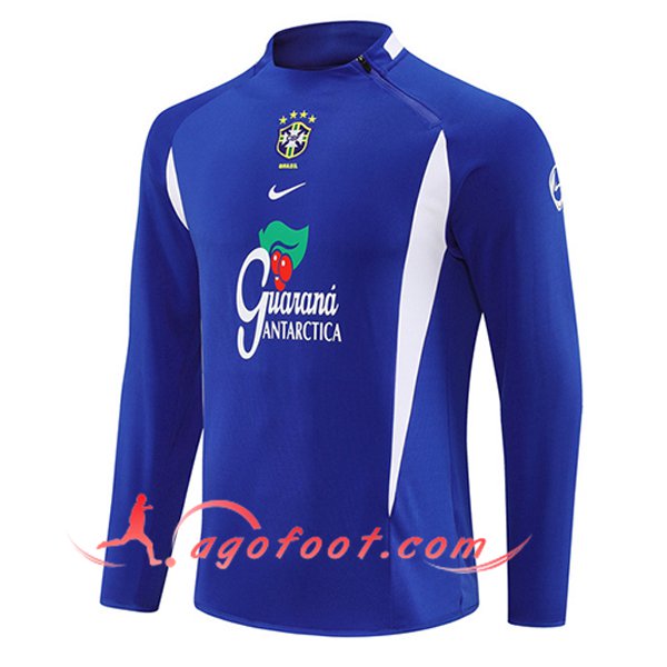Sweatshirt Training Brésil Bleu/Blanc 2025/2026