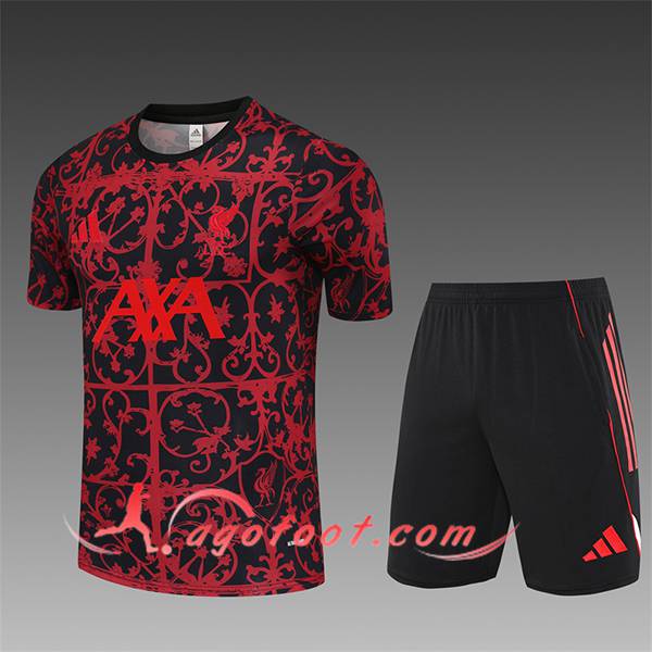 Ensemble Training T-Shirts FC Liverpool Enfant Rouge/Noir 2025/2026