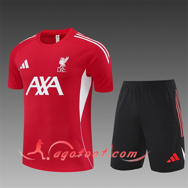 Ensemble Training T-Shirts FC Liverpool Enfant Rouge/Blanc 2025/2026