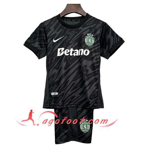 Maillot de Foot Sporting Enfant Gardien De But Noir 2025/2026