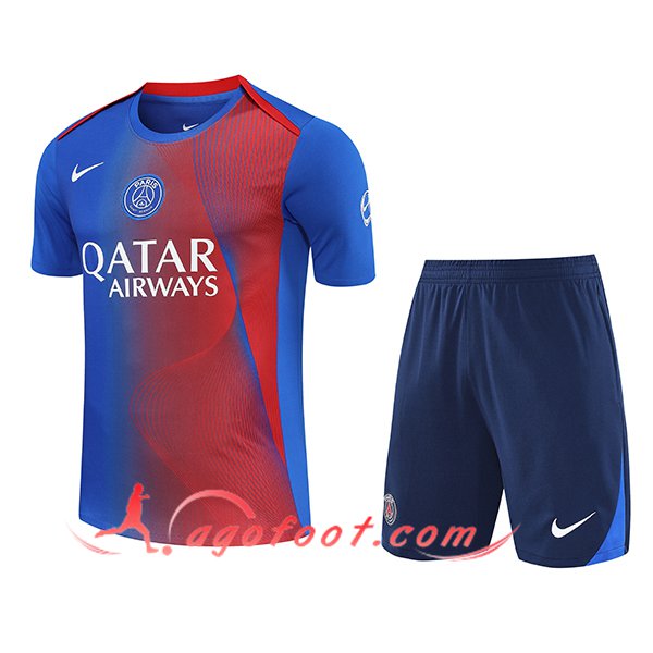 Ensemble Training T-Shirts PSG Bleu/Rouge 2025/2026