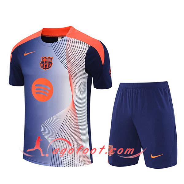 Ensemble Training T-Shirts FC Barcelone Bleu/Orange 2025/2026