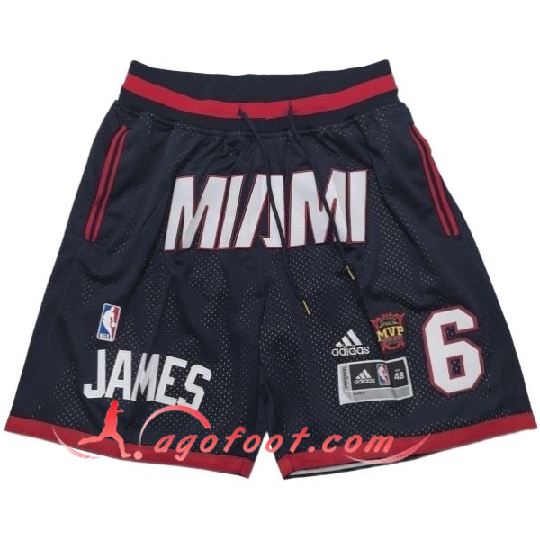 Shorts NBA Miami Heat 2025/26 Noir/Rouge/Blanc
