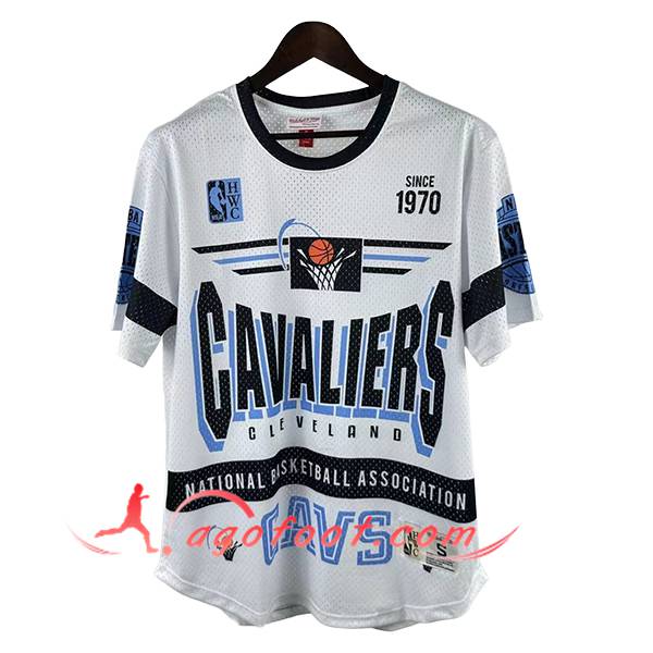Maillot Cleveland Cavaliers Retro 2025/26 Blanc/Noir/Bleu