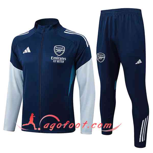 Ensemble Survetement de Foot Veste Arsenal Bleu/Gris 2025/2026