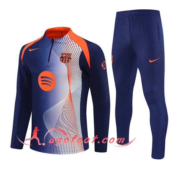 Ensemble Survetement de Foot FC Barcelone Bleu/Orange 2025/2026 -02
