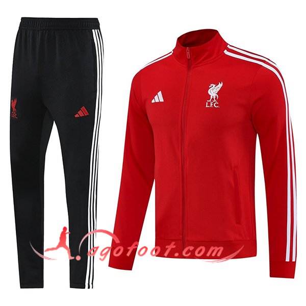 Ensemble Survetement de Foot Veste FC Liverpool Rouge/Blanc 2025/2026
