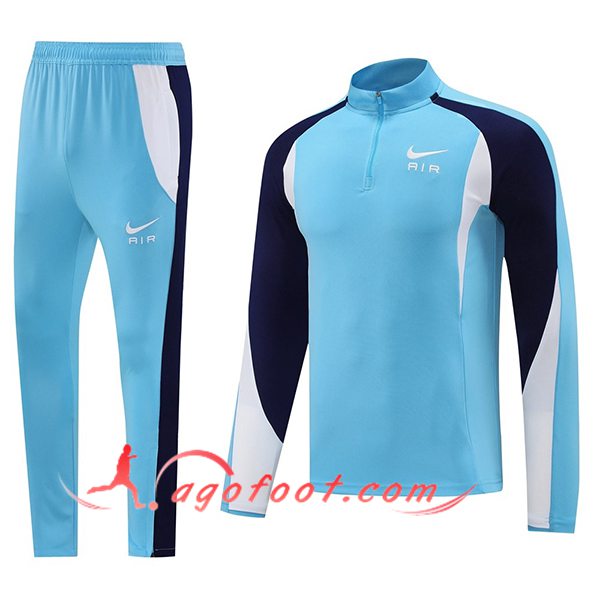 Ensemble Survetement de Foot Nike Bleu/Blanc 2025/2026 -03